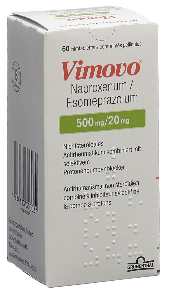 VIMOVO cpr pell 500mg/20mg bte 60 pce, image principale