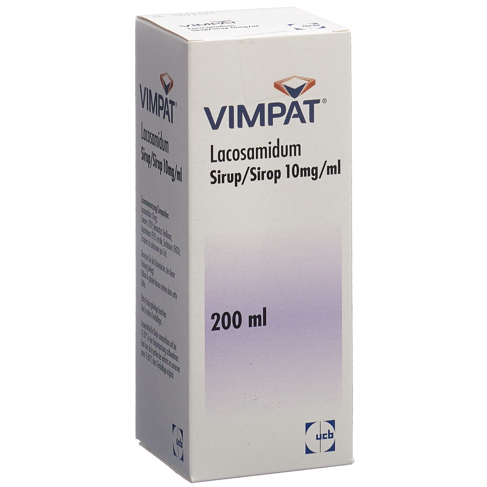 VIMPAT Sirup 10 mg/ml mit Messbecher und Applikationsspritze für Zubereitungen zum Einnehmen Fl 200 ml, Hauptbild