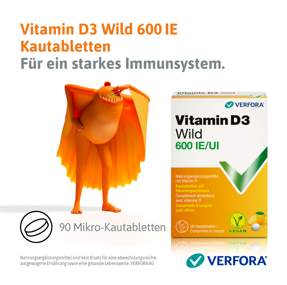 VITAMINE D3 WILD cpr croquer 600 IE vegan 90 pce, image 2 sur 5