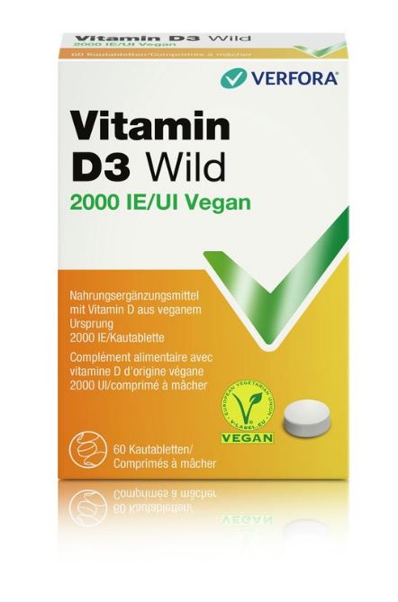 VITAMINE D3 WILD Kautabl 2000 IE vegan 60 Stk