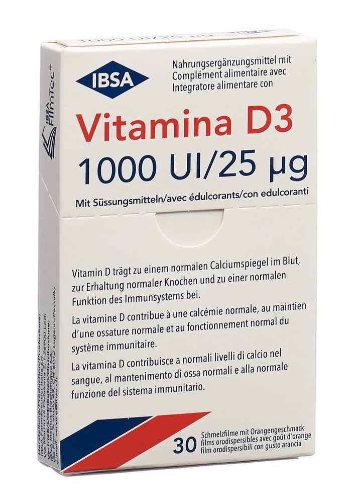 VITAMINA D3 film orodisp 1000 I.U. (nouv) blist 30 pce