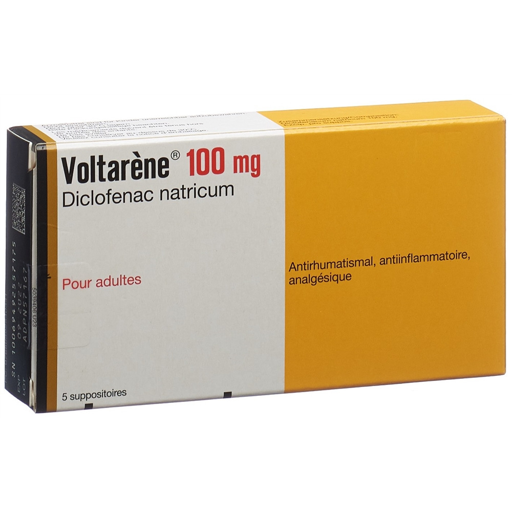 VOLTARENE supp 100 mg adult 5 pce, image 2 sur 2