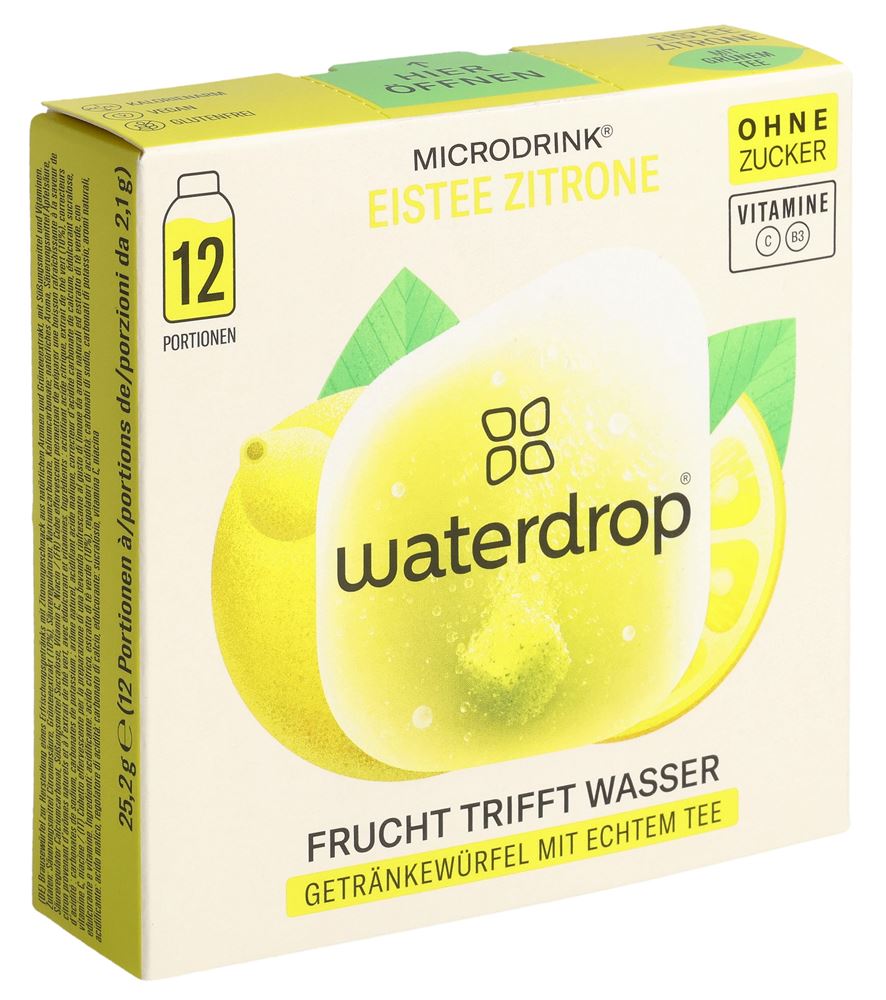 WATERDROP Eistee Zitrone ohne Zucker Box 25.2 g