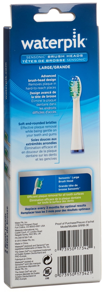 Waterpik brosses de rechange standard, image 2 sur 2