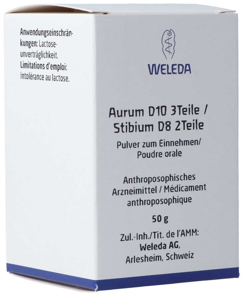 Weleda aurum 10D 3 parties / stibium 8D 2 parties