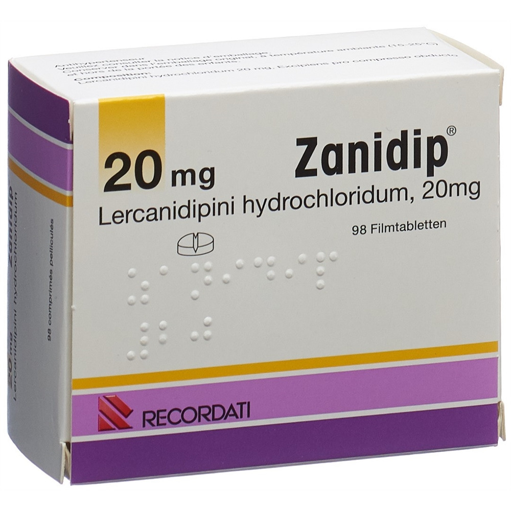 ZANIDIP cpr pell 20 mg blist 98 pce, image principale