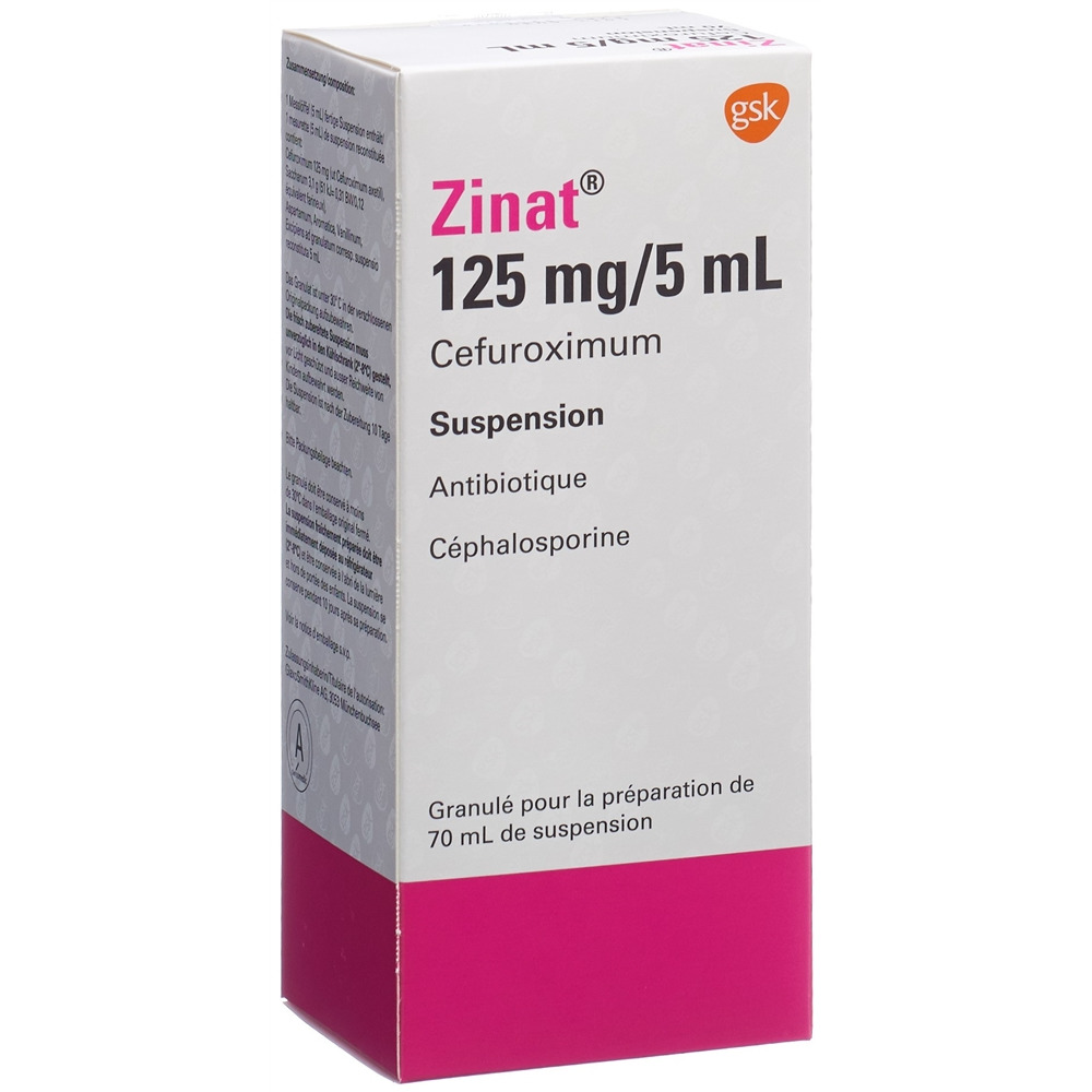 ZINAT pdr 125 mg/5ml pour suspension buvable fl 70 ml, image 2 sur 2