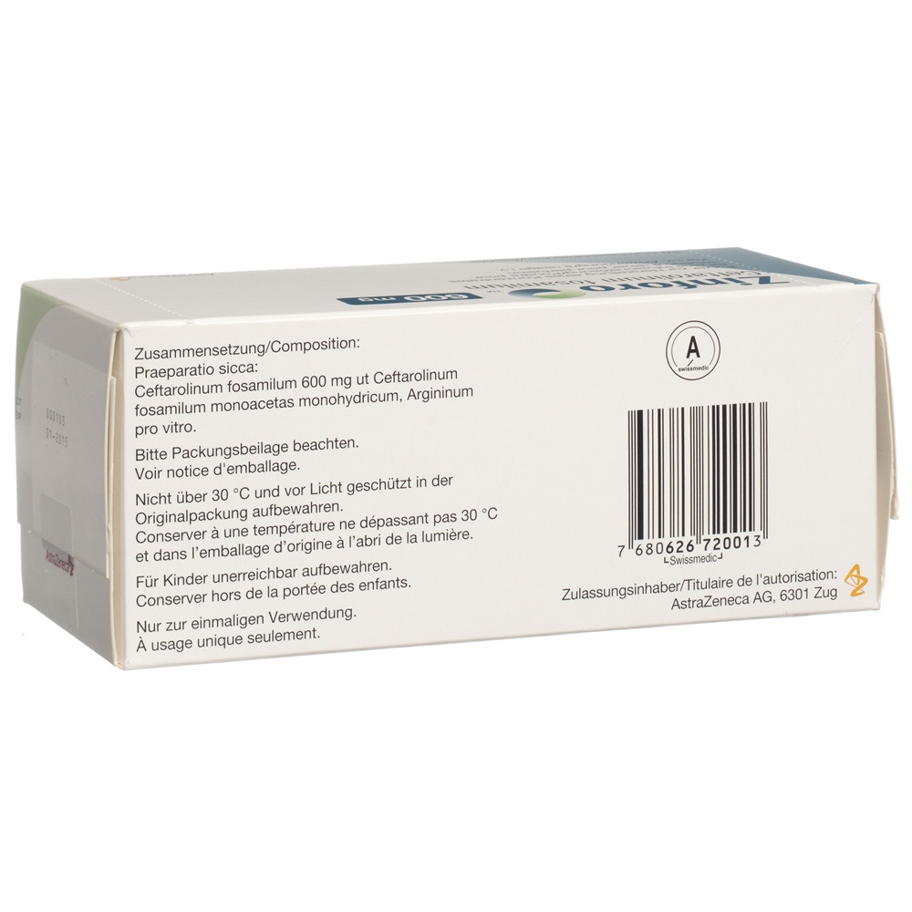 Zinforo subst sèche 600 mg i.v. flac 10 pce, image 2 sur 2