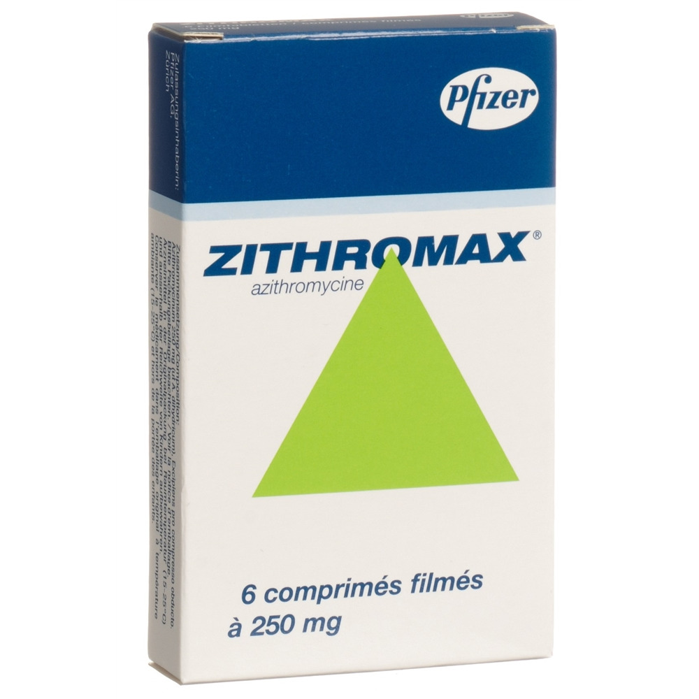 ZITHROMAX cpr pell 250 mg blist 6 pce, image 2 sur 2