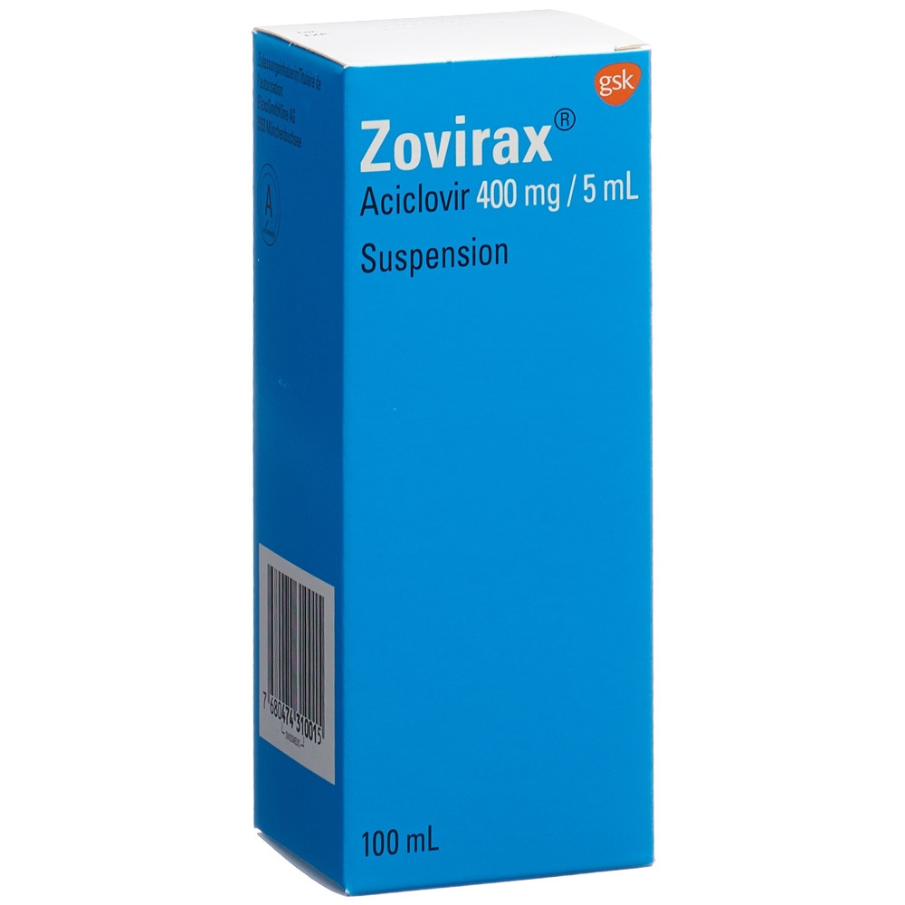 ZOVIRAX Susp 400 mg/5ml Fl 100 ml, Hauptbild