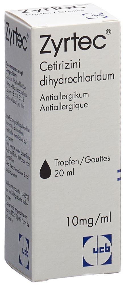 ZYRTEC gouttes 10 mg/ml fl 20 ml, image principale